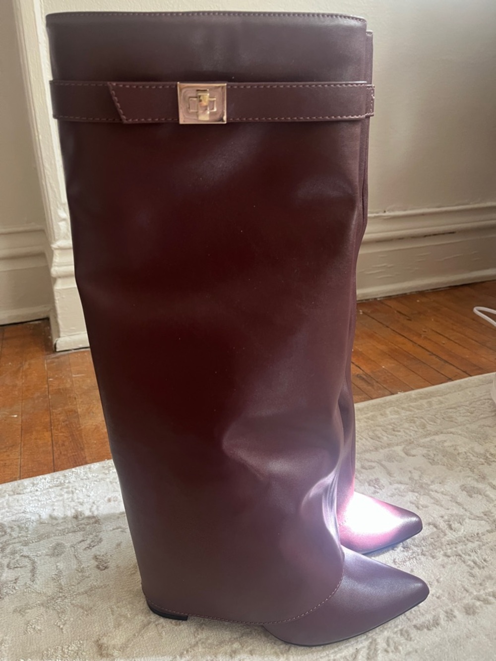 a new day Burgundy Knee-High Heeled Boots